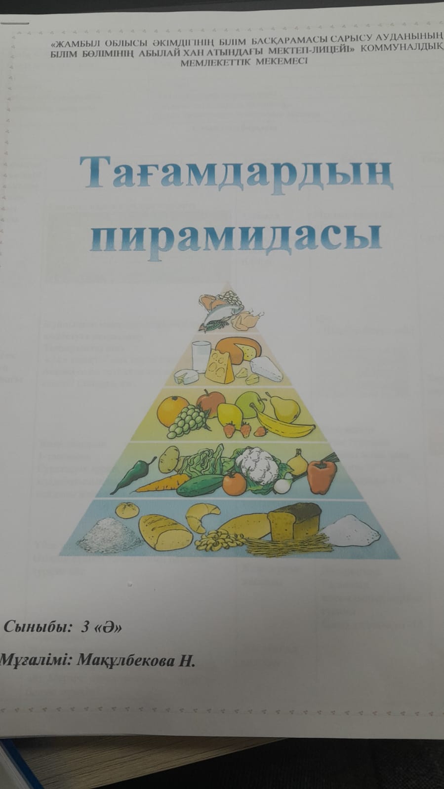 Тағамдардың пирамидасы
